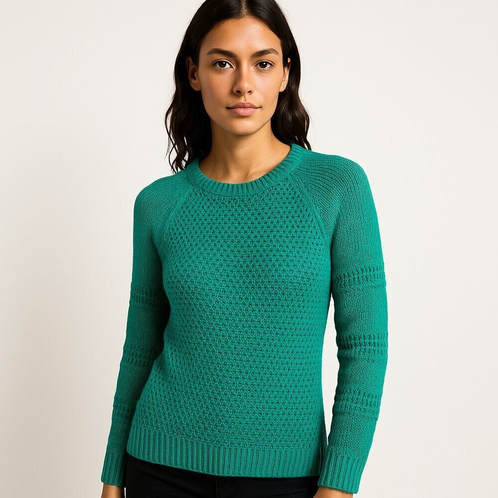 Tommy Bahama open knit sweater cotton teal size medium